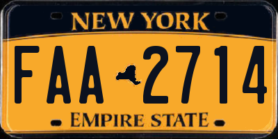 NY license plate FAA2714