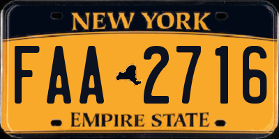 NY license plate FAA2716