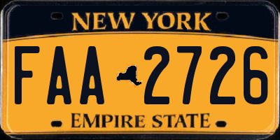 NY license plate FAA2726