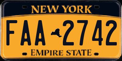NY license plate FAA2742