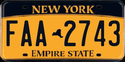 NY license plate FAA2743