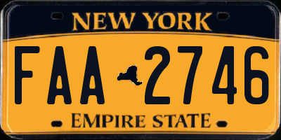 NY license plate FAA2746