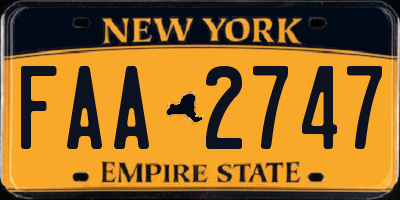 NY license plate FAA2747