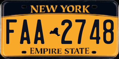 NY license plate FAA2748