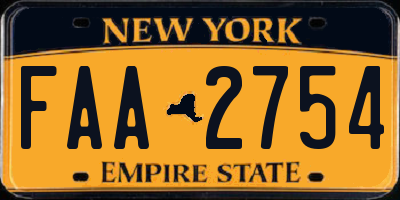 NY license plate FAA2754