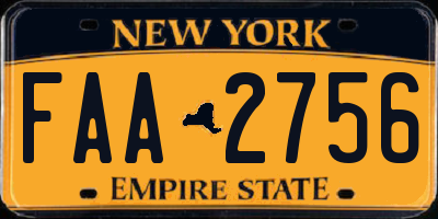 NY license plate FAA2756