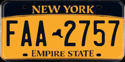 NY license plate FAA2757