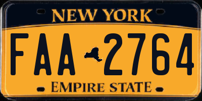 NY license plate FAA2764