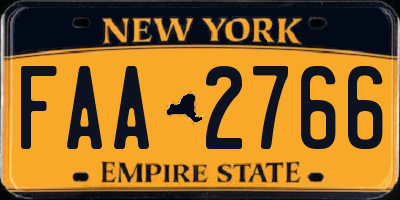 NY license plate FAA2766