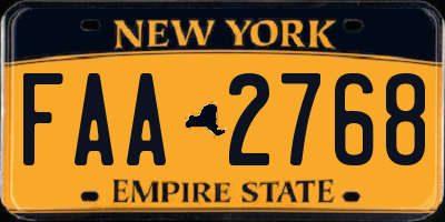 NY license plate FAA2768