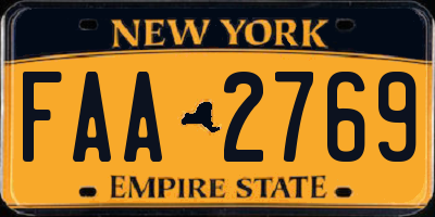 NY license plate FAA2769