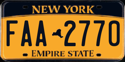 NY license plate FAA2770