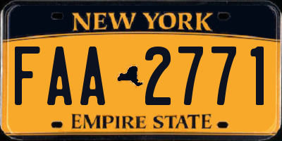 NY license plate FAA2771