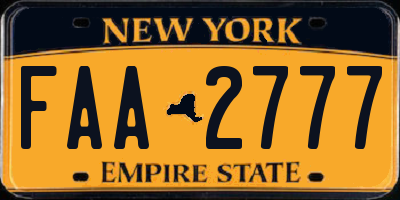 NY license plate FAA2777