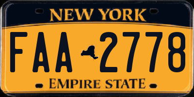 NY license plate FAA2778