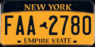 NY license plate FAA2780