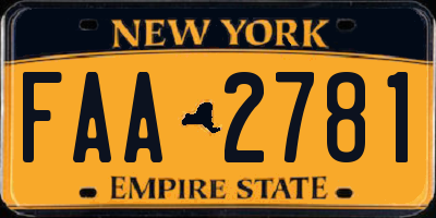 NY license plate FAA2781