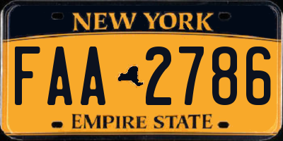 NY license plate FAA2786