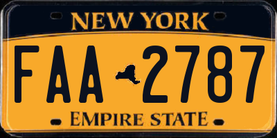 NY license plate FAA2787