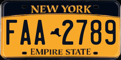 NY license plate FAA2789