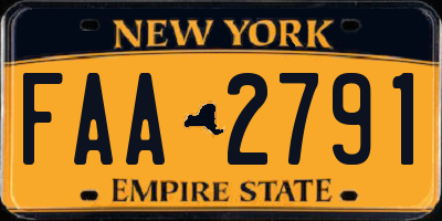 NY license plate FAA2791