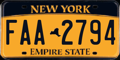 NY license plate FAA2794