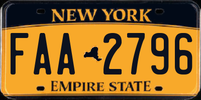 NY license plate FAA2796