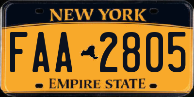 NY license plate FAA2805
