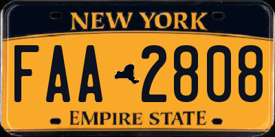 NY license plate FAA2808
