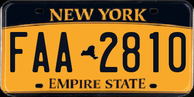 NY license plate FAA2810