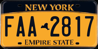 NY license plate FAA2817