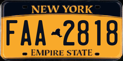 NY license plate FAA2818