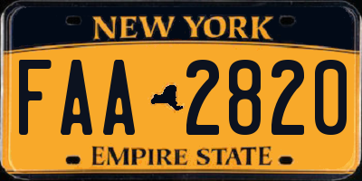 NY license plate FAA2820