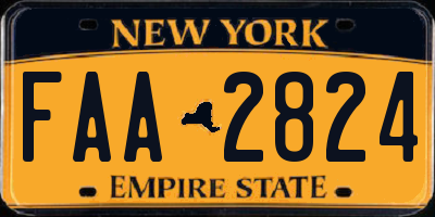 NY license plate FAA2824