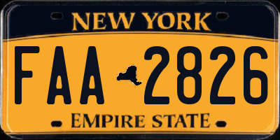 NY license plate FAA2826