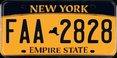 NY license plate FAA2828