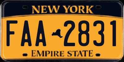 NY license plate FAA2831