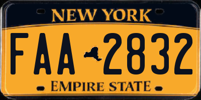 NY license plate FAA2832