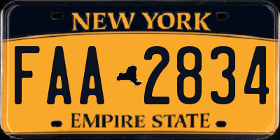 NY license plate FAA2834