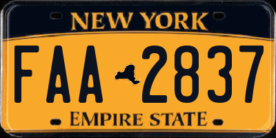 NY license plate FAA2837