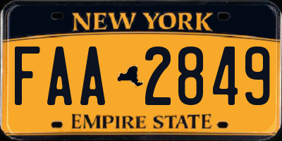 NY license plate FAA2849