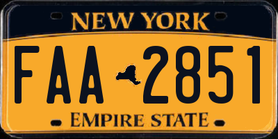 NY license plate FAA2851