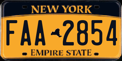 NY license plate FAA2854