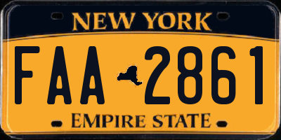 NY license plate FAA2861