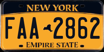 NY license plate FAA2862