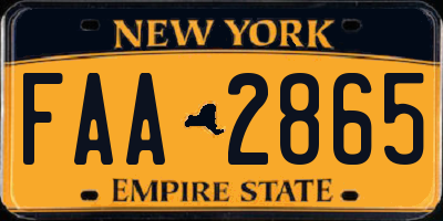 NY license plate FAA2865