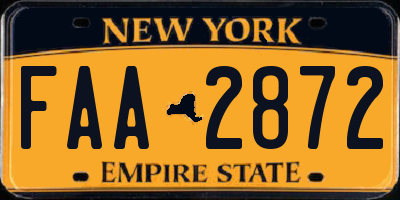NY license plate FAA2872