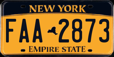 NY license plate FAA2873