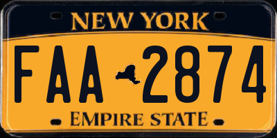 NY license plate FAA2874