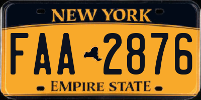 NY license plate FAA2876